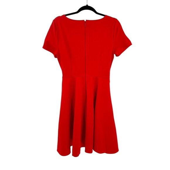 KATE SPADE Women's Red Short Sleeve Stretch Tie Waist Fit & Flare Dress Medium - Picture 7 of 7